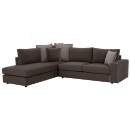 Corner sofa HOME, beige-brown, 2pcs, left corner, stain-resistant and water-repellent
