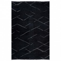 ΗΜ7674.03 160Χ230cm, black-grey carpet with self-fringes