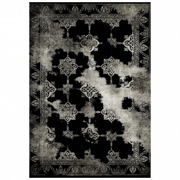 JOSIANE,black carpet,HM7675.17 160X230cm,vintage, fringes