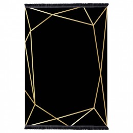 HM7675.30-160X230cm, JOSIANE black-gold carpet, fringes