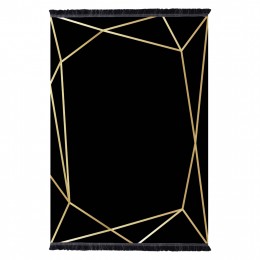 HM7676.30 80X150cm, JOSIANE carpet, black-gold, fringes