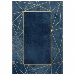 HM7677.28 120X170cm, JOSIANE, blue-gold carpet, fringes