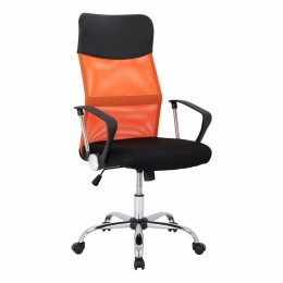 Office chair HM1000.02 Black Orange Mesh chromed leg 61x58x118