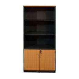 Professional office bookcase HM2014.01 oak color with 2 doors 80Χ40Χ180
