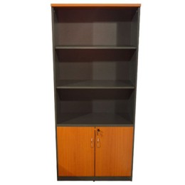 Professional office bookcase HM2014.03 cherry color with 2 doors 80Χ40Χ180cm