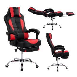 Office Gaming chair with footrest HM1055.01 Synchro Black and Red 62x77x128 cm