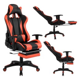 Office Gaming chair HM1063.01 Speed in Black-Red with footstep 68 x 71,5 x 134 cm