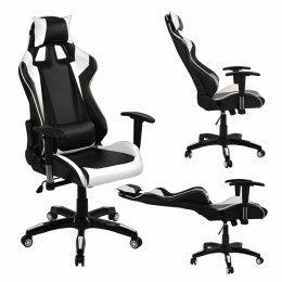 Office Gaming chair HM1056.04 Racing Black-White PU 67x70x134 cm