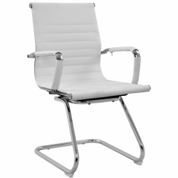Conference chair HM1023.02 White with arms White PU 58x62x90cm