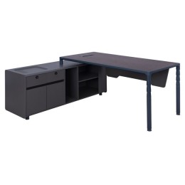 Professional office left corner HM2093L in grey and wenge color 183x160x76cm