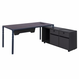 Professional desk right corner HM2109R in grey & wenge color 183x160x76cm