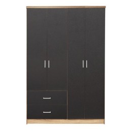 Wardrobe 4 Leaves With 2 Drawers 120Χ42,5Χ180,5cm Sonoma with Gray HM339.04