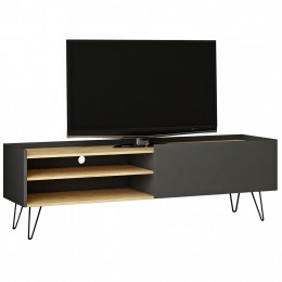 TV STAND IN NATURAL AND CARBON HM8891.01 120X33,1X49,5cm.