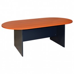 CONFERENCE OVAL DESK SIENNA HM2134.03 MELAMINE IN ANTHRACITE-TOP IN CHERRY 240x120x75Hcm.