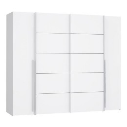 Wardrobe 4 Doors (2 Sliding-2 Fixed Doors) Lois HM2369.04 White 271x62x210cm