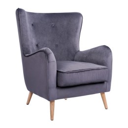 Velvet armchair Marta grey HM8392.01 77x86x95h cm