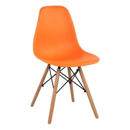 Chair with wooden legs and seat Twist PP Orange HM8460.06 46x50x82 cm