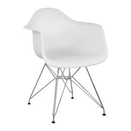 Armchair with metallic legs & Seat White Mirto HM8509.01 61x60x84 cm