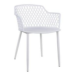 Polypropylene armchair Jocleyn HM8510.01 White with metallic legs 62x55.5x79cm