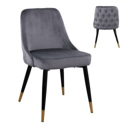 Chair Serentiy HM8527.01 from velvet Grey with metallic frame 51x58x83cm