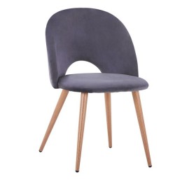 Dining Chair Velvet Grey with metallic legs HM8544.01 52x49,5x77 cm
