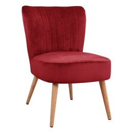 Velvet chair Carissa in red color HM8404.06 59x69x81 cm.