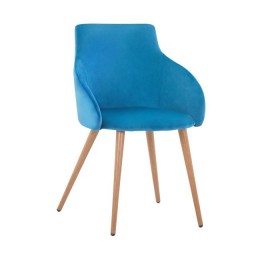 Armchair Ivy Velvet Turquoise and metallic legs HM8546.09 55x55x80cm