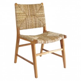 CHAIR TEAK WOOD WITH STRAW MATTING ON BACKREST AND SEAT NATURAL COLOR 50X50X93Hcm.HM9375