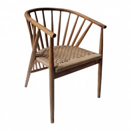 ARMCHAIR PERMAINE HM9825 TEAK WOOD-SYNTHETIC ROPE IN NATURAL COLOR 60x63x82Hcm.