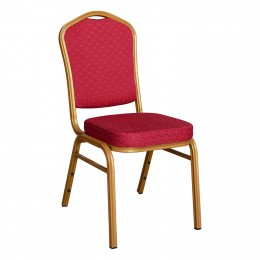 CHAIR CONFERENCE-CATERING HILTON HM0054.21 METALLIC WITH BURGUNDY FABRIC 44x66x92,5Hcm.