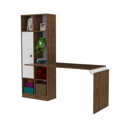 Office with bookcase Opus in walnut/white HM2242.02