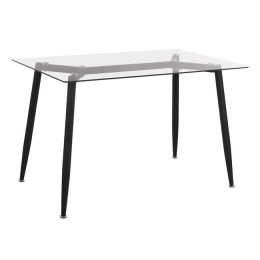 Kitchen Table Metallic Black with Glass HM8498.01 120x70x75.52cm