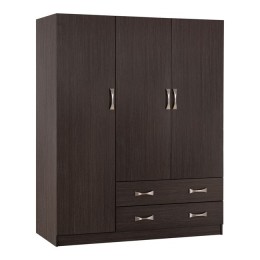 WARDROBE 3-SHEET CARLY WITH TWO DRAWERS ZEBRANO 150X55Χ180Υcm HM384.01