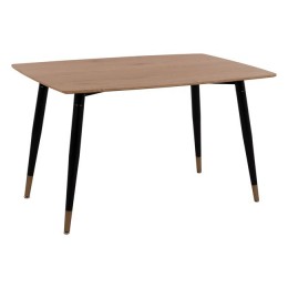 Table with natural desktop & Metallic legs Black Matte HM8553.01 120x80x75cm