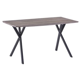 Table Alarick HM8550.02 with MDF Surface Old Beech and Metallic Legs 140x80x75cm
