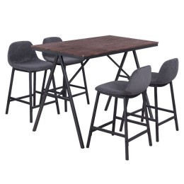 Set 5 pieces Stand with Stool medium height with dark grey HM8578