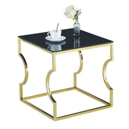 Auxiliary Table Amara HM8616.02 with black glass and gold base 55x55x55