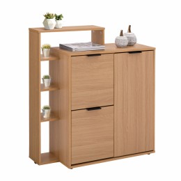 Shoe Cabinet Sonama HM8670 with 3 cabinets and column 97,5x29,5x100cm