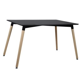Dining Table 160x90x74,5Y cm Black with wooden legs oak HM8697.02