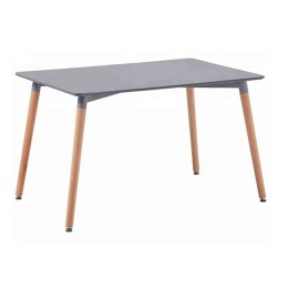 Dining Table 160x90x74,5 cm Grey with wooden legs oak HM8697.10