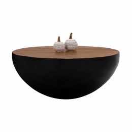 Decorative coffee table Bowl Round 90x40cm Black with acacia wood HM8717.01