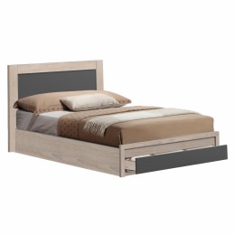 BED MELANY HM346.04 WITH 1 DRAWER IN SONAMA GREY FOR MATTRESS 90X190cm