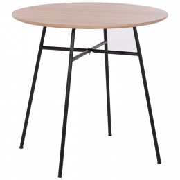 HM8743.01, table with MDF surface, metal legs, Φ80Χ75, SONOMA-BLACK