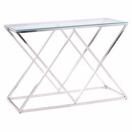 TABLE CONSOLE HOLLAND HM8622.01 WITH GLASS AND CHROME BASE 120X40X78