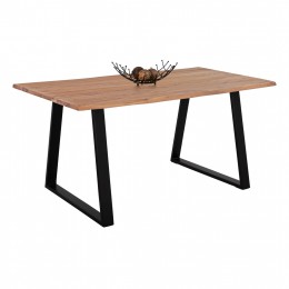 ACACIA DINING TABLE HM8500.11 SOLID ACACIA WITH BLACK LEGS 160X90X76H CM
