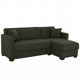 HM3244.05, corner sofa-bed, dark olive, reversible, 200x133x77cm