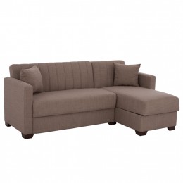 HM3244.02, corner sofa-bed, reversible, brown, 200x133x77