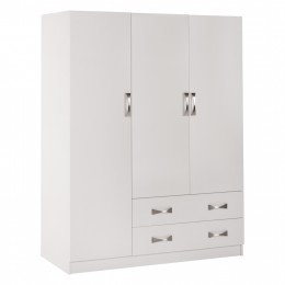 WARDROBE 3-LEAF CARLY HM384.05 WITH 2 DRAWERS IN WHITE COLOR 150X55Χ180Hcm.