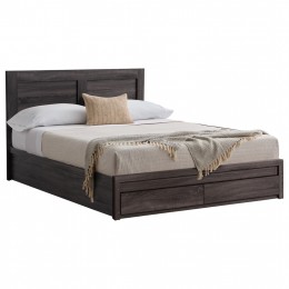 BED CAPRI HM312.07 WITH 2 DRAWERS MELAMINE IN ZEBRANO COLOR FOR MATTRESS 150x200cm.
