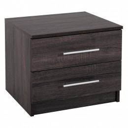 NIGHTSTAND CHELSEA HM2220.07 MELAMINE IN ANTHRACITE-2 DRAWERS 48X40,5X41,5Hcm.